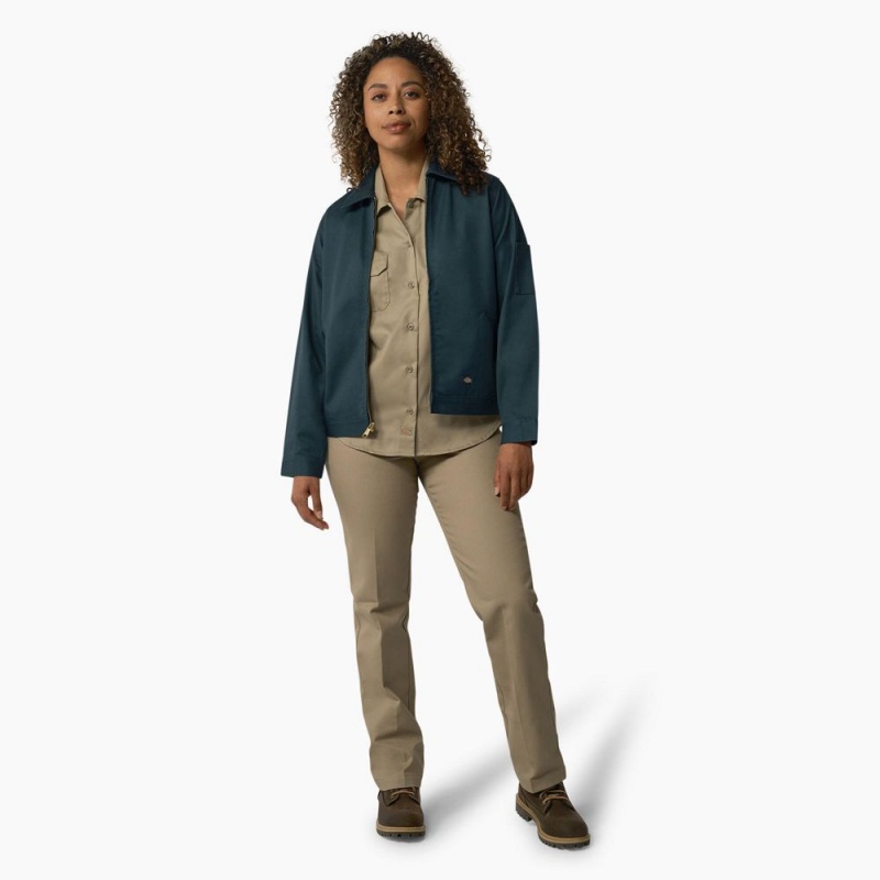 Blue Women's Dickies Unlined Eisenhower Jacket | VEC043279