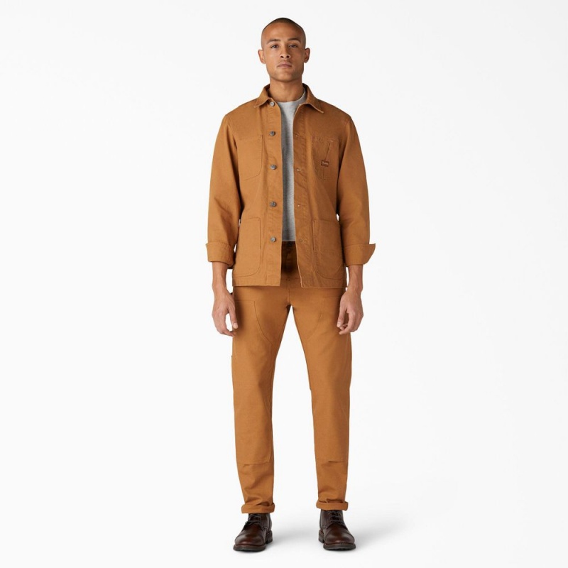 Brown Men's Dickies 1922 Duck Chore Jacket | VQT825397