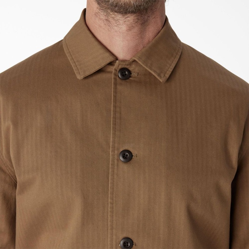 Brown Men's Dickies 1922 Herringbone Jacket | LWH972058