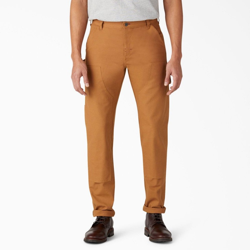 Brown Men\'s Dickies 1922 Regular Fit Double Knee Pants | CAY295168