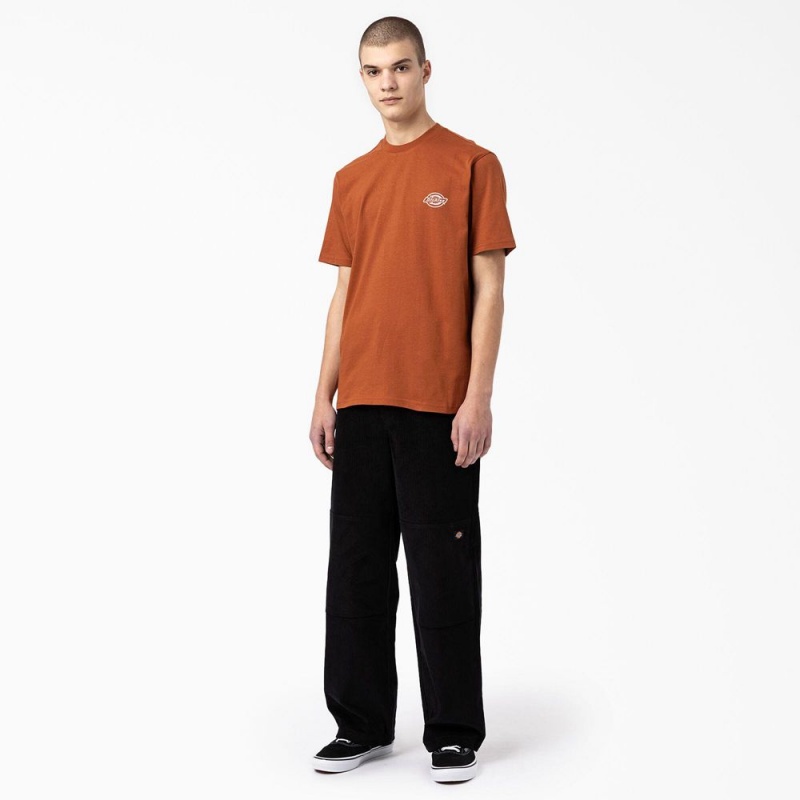 Brown Men's Dickies Back Logo Graphic T-Shirt | MDR963042