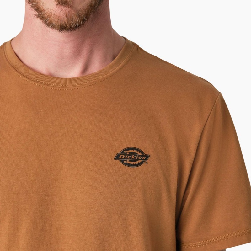 Brown Men's Dickies Cooling Performance Graphic T-Shirt | ZMQ340672