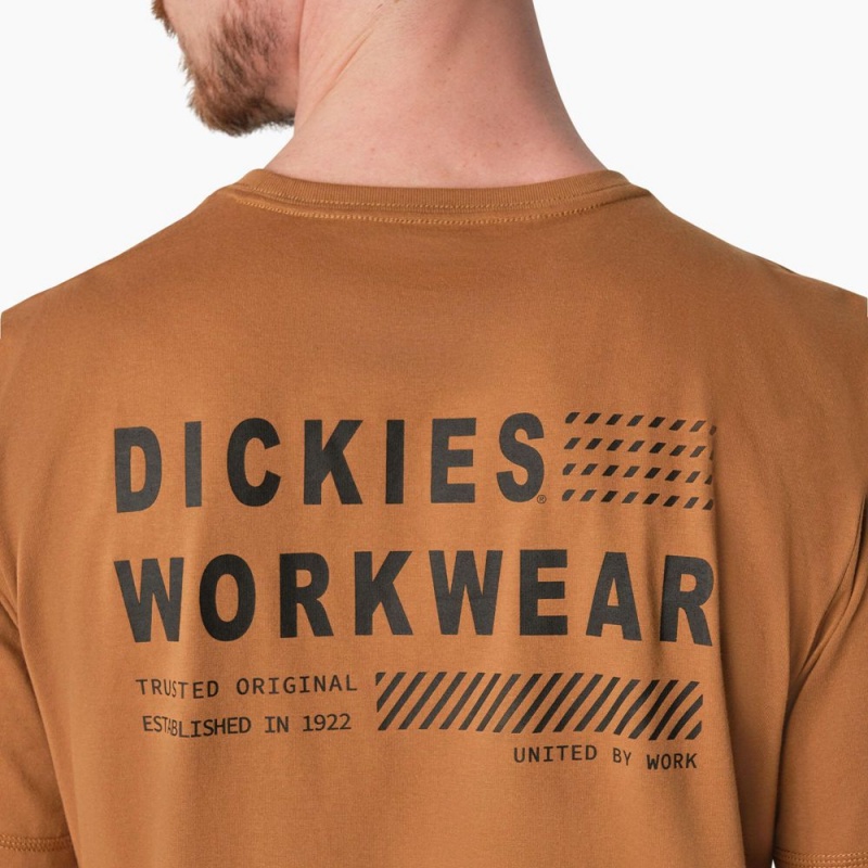 Brown Men's Dickies Cooling Performance Graphic T-Shirt | ZMQ340672