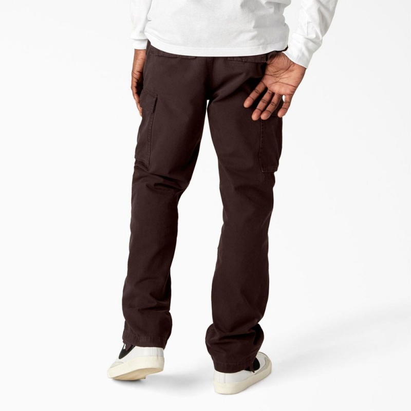 Brown Men's Dickies Double Knee Canvas Cargo Pants | ZOP107529