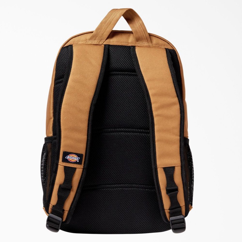 Brown Men's Dickies Double Pocket Backpack | EZG154607