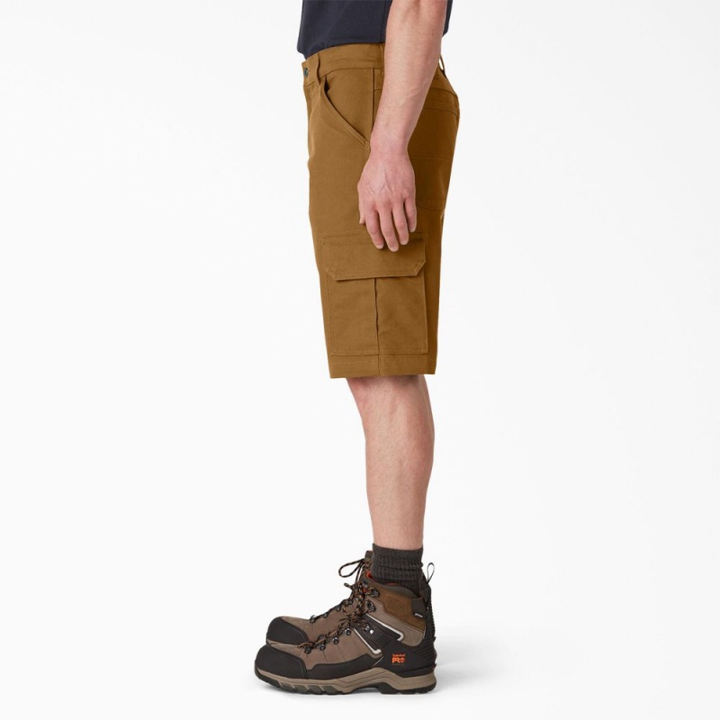 Brown Men's Dickies DuraTech Ranger Relaxed Fit Duck Shorts | TQZ768102