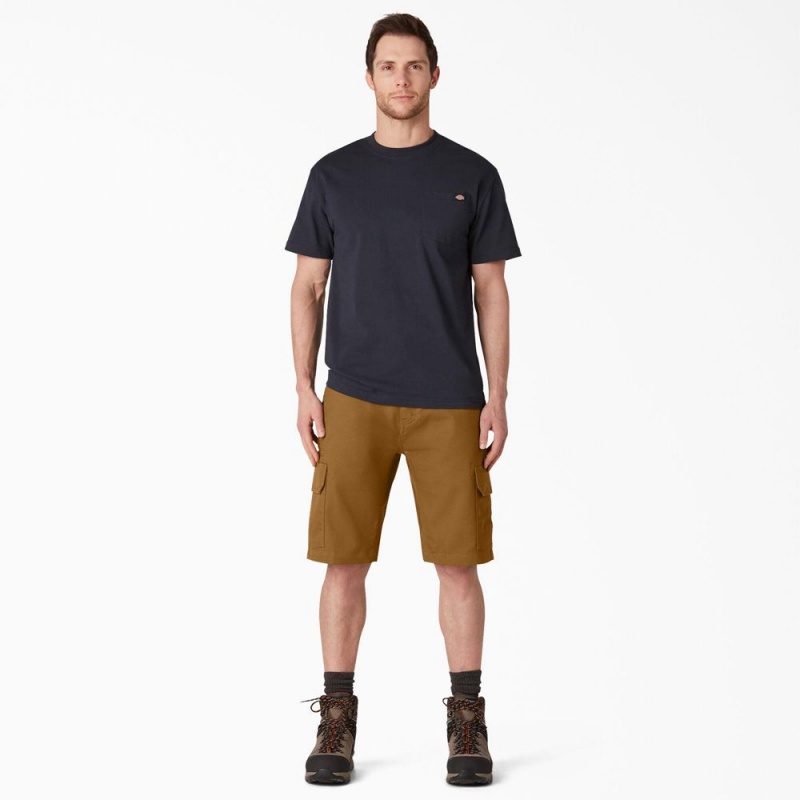 Brown Men's Dickies DuraTech Ranger Relaxed Fit Duck Shorts | TQZ768102