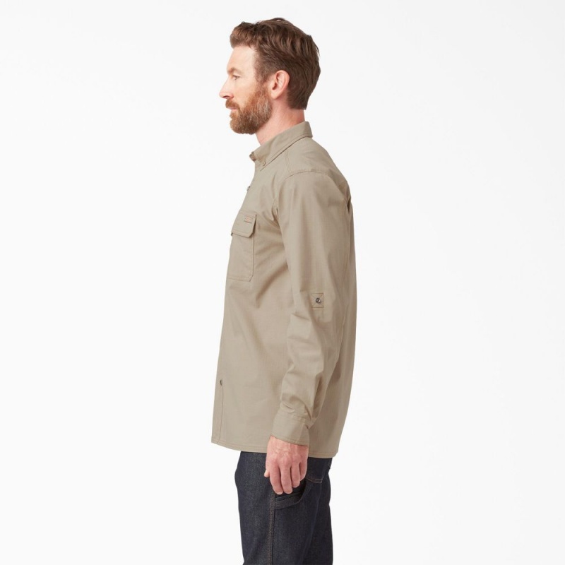 Brown Men's Dickies DuraTech Ranger Ripstop Shirt | OSW038756