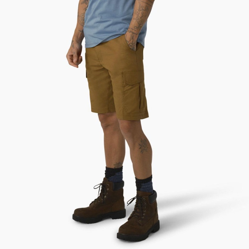 Brown Men's Dickies FLEX Cooling Regular Fit Cargo Shorts | AEL541620