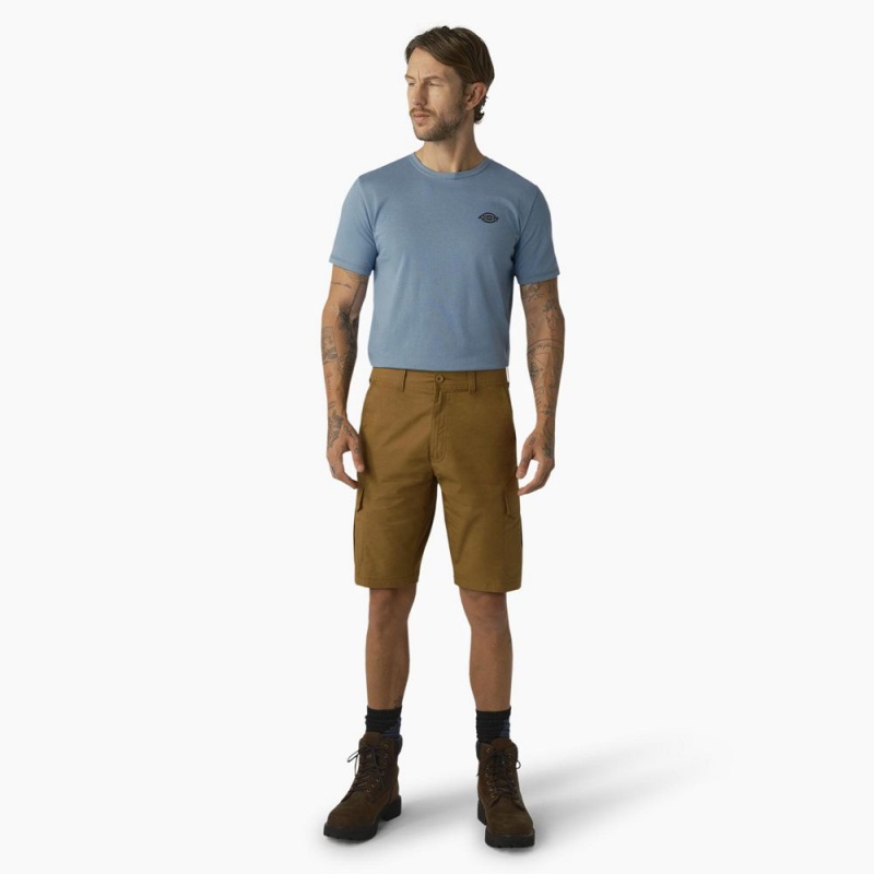 Brown Men's Dickies FLEX Cooling Regular Fit Cargo Shorts | AEL541620