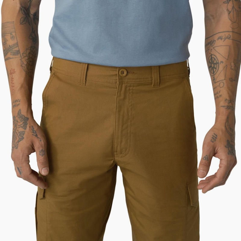 Brown Men's Dickies FLEX Cooling Regular Fit Cargo Shorts | AEL541620