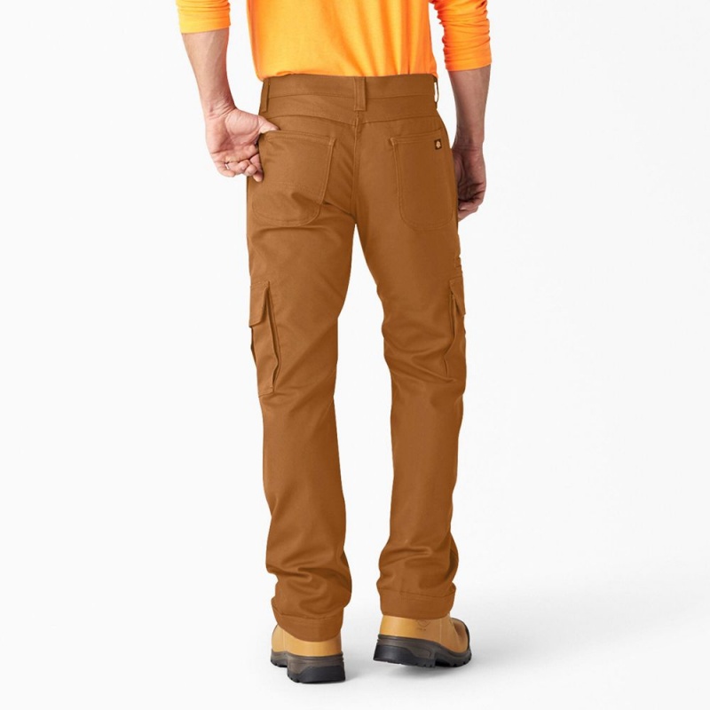 Brown Men's Dickies FLEX DuraTech Relaxed Fit Duck Cargo Pants | VTJ568473