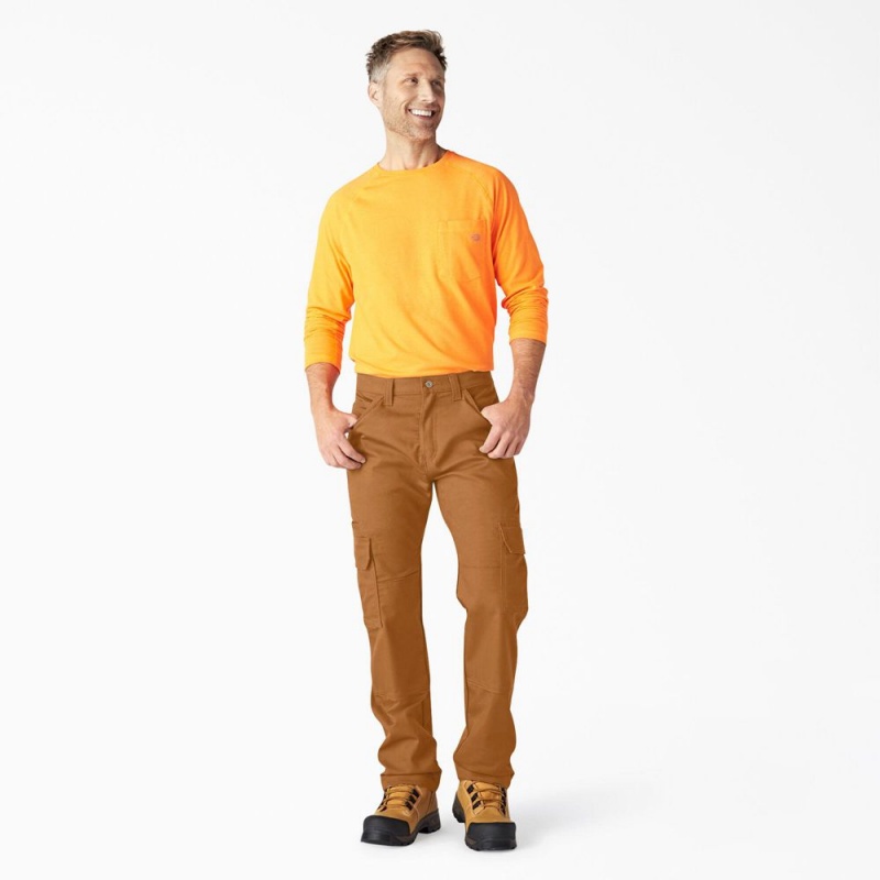 Brown Men's Dickies FLEX DuraTech Relaxed Fit Duck Cargo Pants | VTJ568473