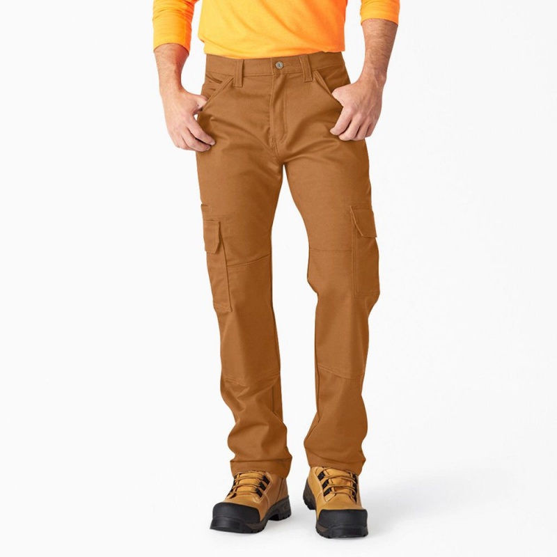 Brown Men\'s Dickies FLEX DuraTech Relaxed Fit Duck Cargo Pants | VTJ568473