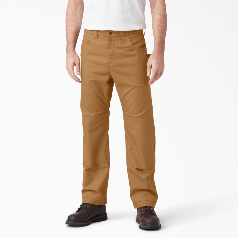 Brown Men\'s Dickies FLEX DuraTech Relaxed Fit Duck Pants | UEC160932