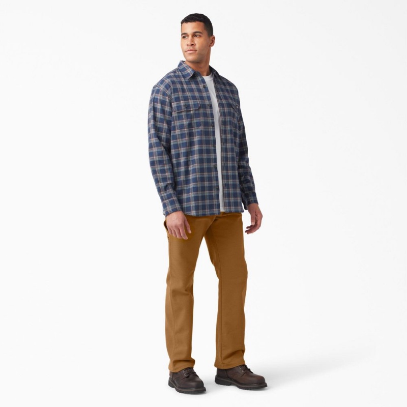 Brown Men's Dickies FLEX Lined Regular Fit Duck Carpenter Pants | LOB567431