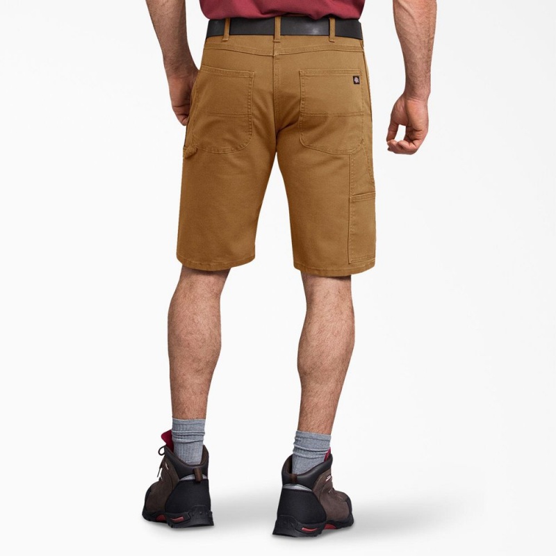 Brown Men's Dickies FLEX Regular Fit Duck Carpenter Shorts | XYO236194