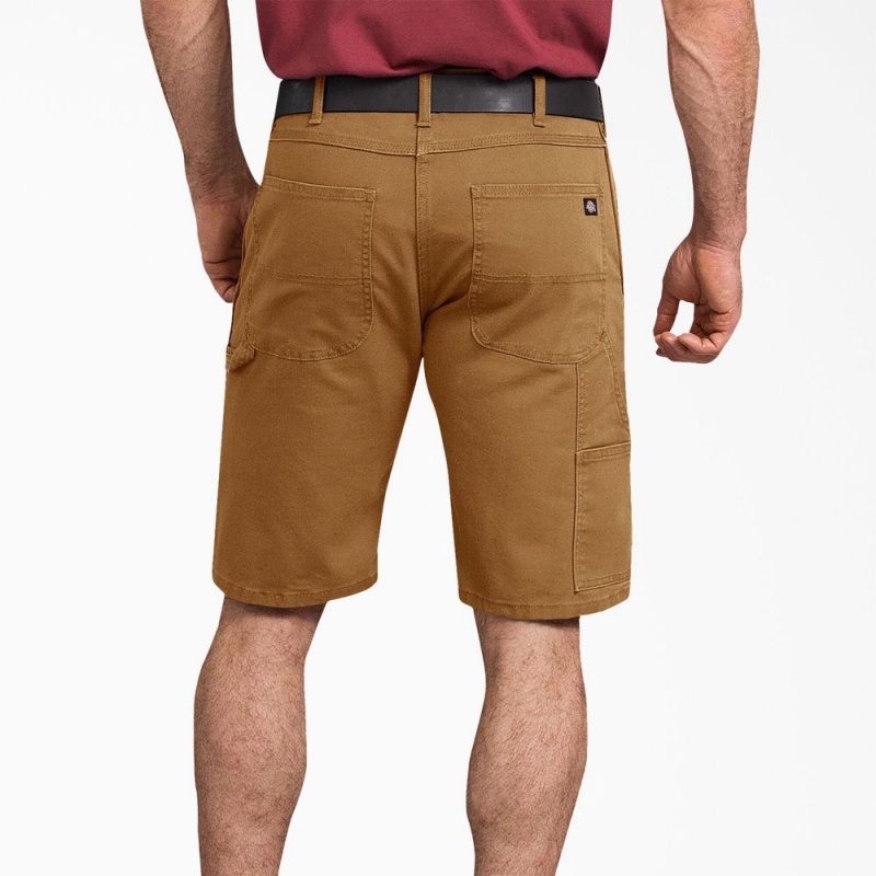 Brown Men's Dickies FLEX Regular Fit Duck Carpenter Shorts | XYO236194