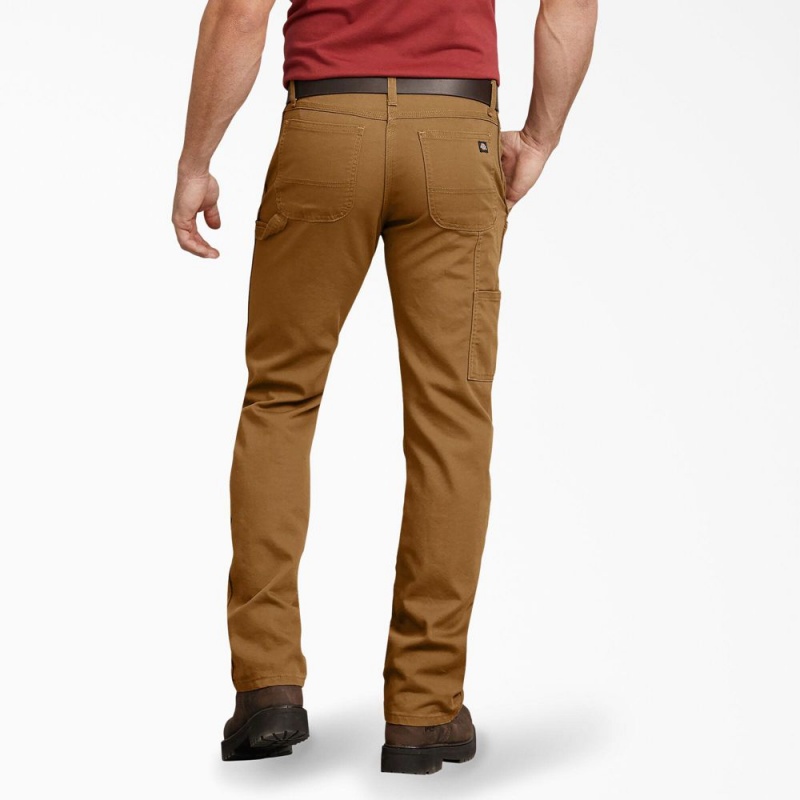 Brown Men's Dickies FLEX Regular Fit Duck Carpenter Pants | EMZ436951