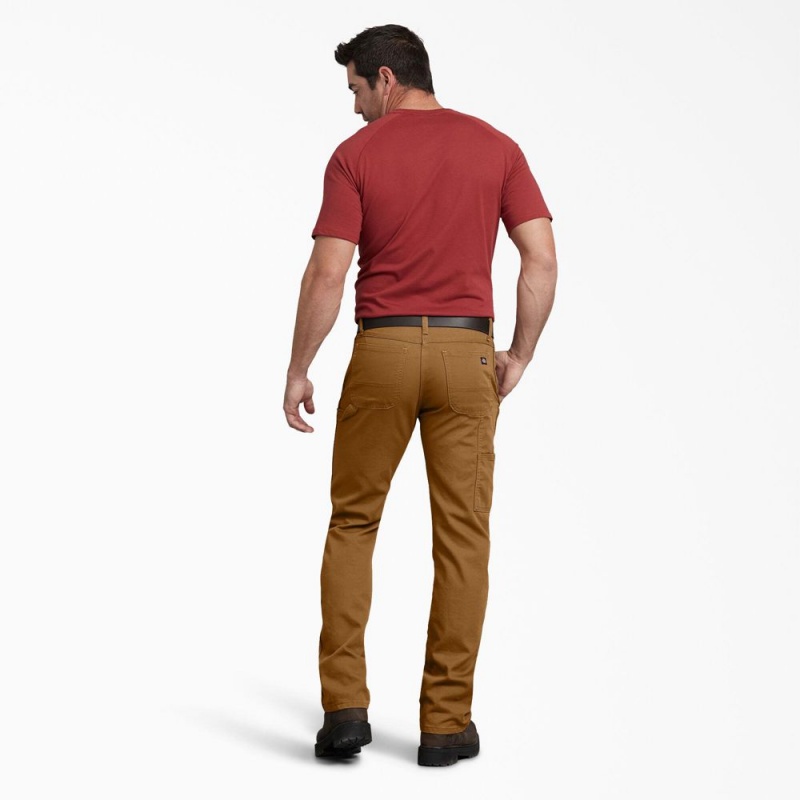 Brown Men's Dickies FLEX Regular Fit Duck Carpenter Pants | EMZ436951