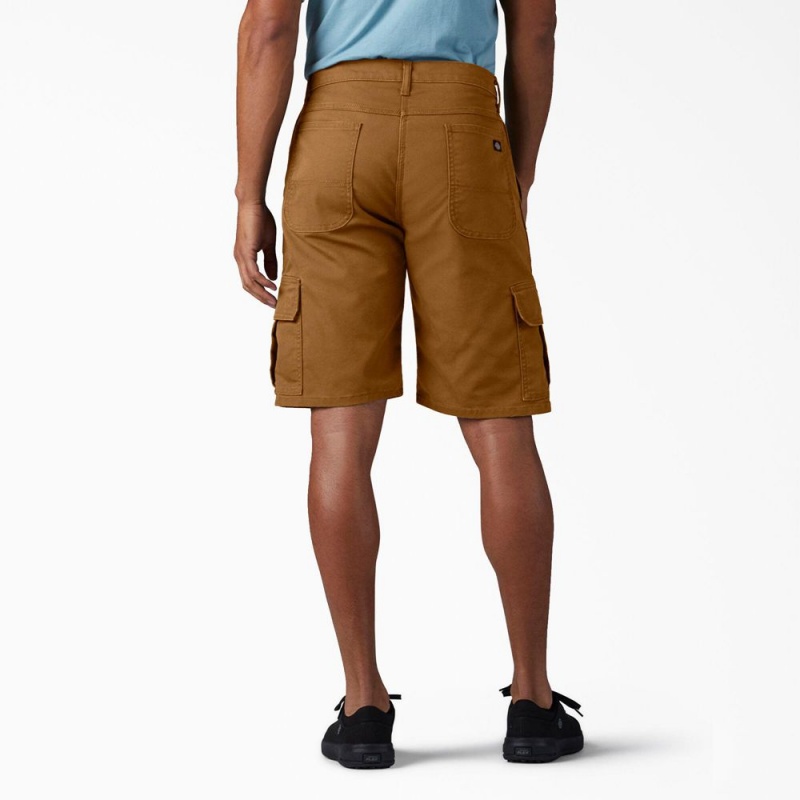 Brown Men's Dickies FLEX Relaxed Fit Duck Cargo Shorts | BDG896504