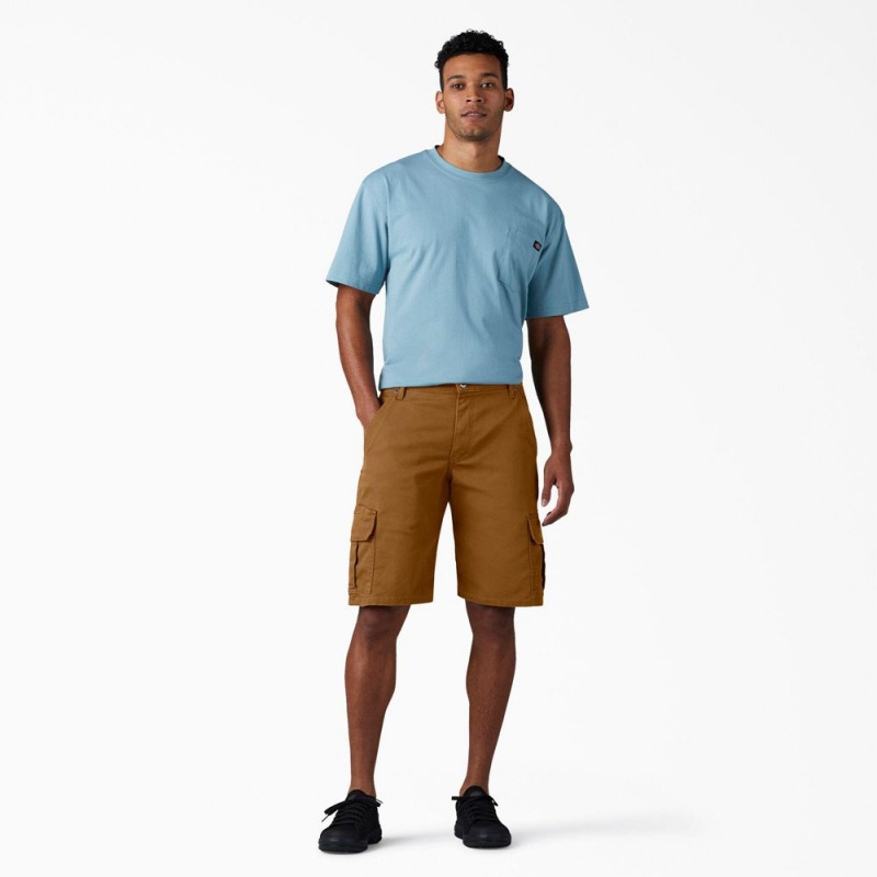 Brown Men's Dickies FLEX Relaxed Fit Duck Cargo Shorts | BDG896504