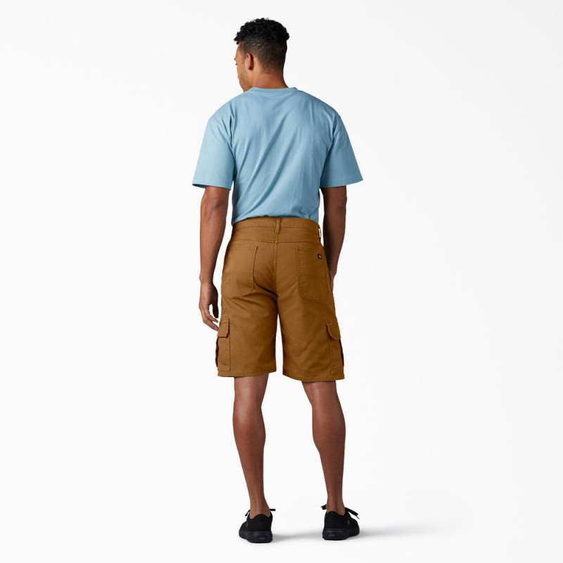 Brown Men's Dickies FLEX Relaxed Fit Duck Cargo Shorts | BDG896504