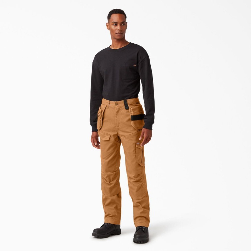 Brown Men's Dickies FLEX Temp-iQ 365 Regular Fit Duck Pants | MQS430692