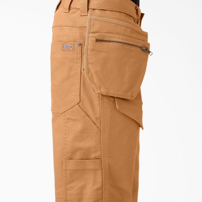 Brown Men's Dickies FLEX Temp-iQ 365 Regular Fit Duck Pants | MQS430692