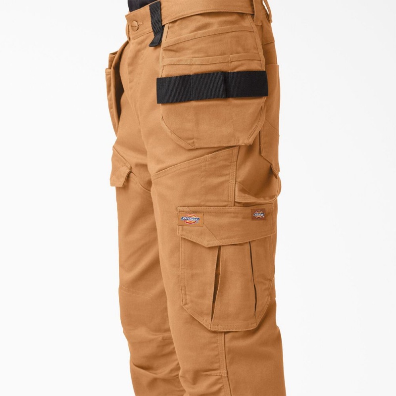 Brown Men's Dickies FLEX Temp-iQ 365 Regular Fit Duck Pants | MQS430692