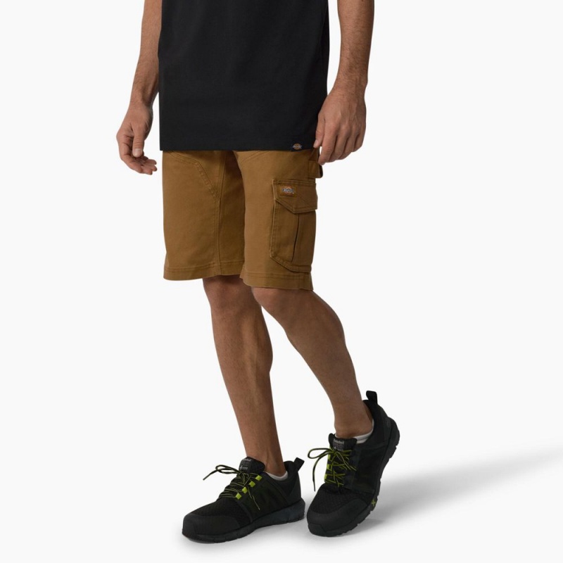 Brown Men's Dickies FLEX Temp-iQ® 365 Regular Fit Tech Duck Shorts | XVR315760