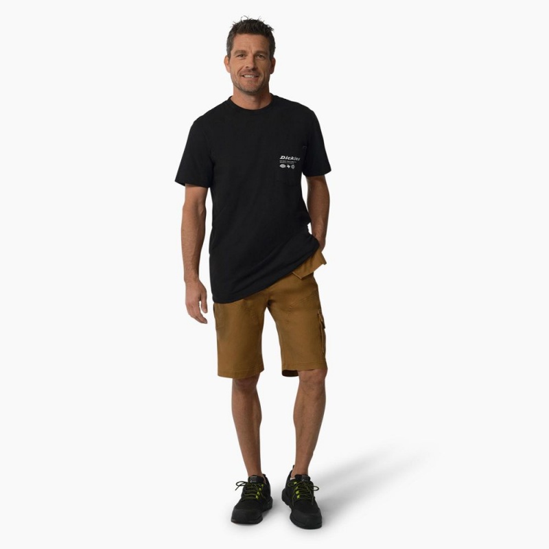 Brown Men's Dickies FLEX Temp-iQ® 365 Regular Fit Tech Duck Shorts | XVR315760