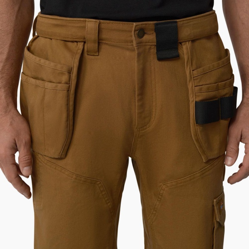 Brown Men's Dickies FLEX Temp-iQ® 365 Regular Fit Tech Duck Shorts | XVR315760