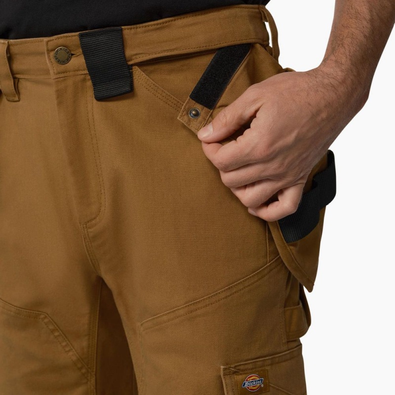 Brown Men's Dickies FLEX Temp-iQ® 365 Regular Fit Tech Duck Shorts | XVR315760