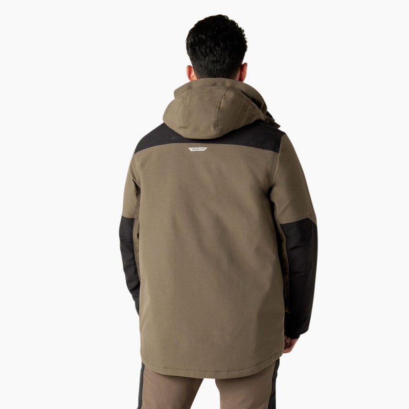 Brown Men's Dickies Insulated Parka Jacket | IOE387065