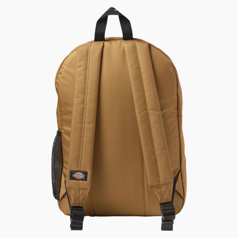 Brown Men's Dickies Logo Backpack | CUG345082