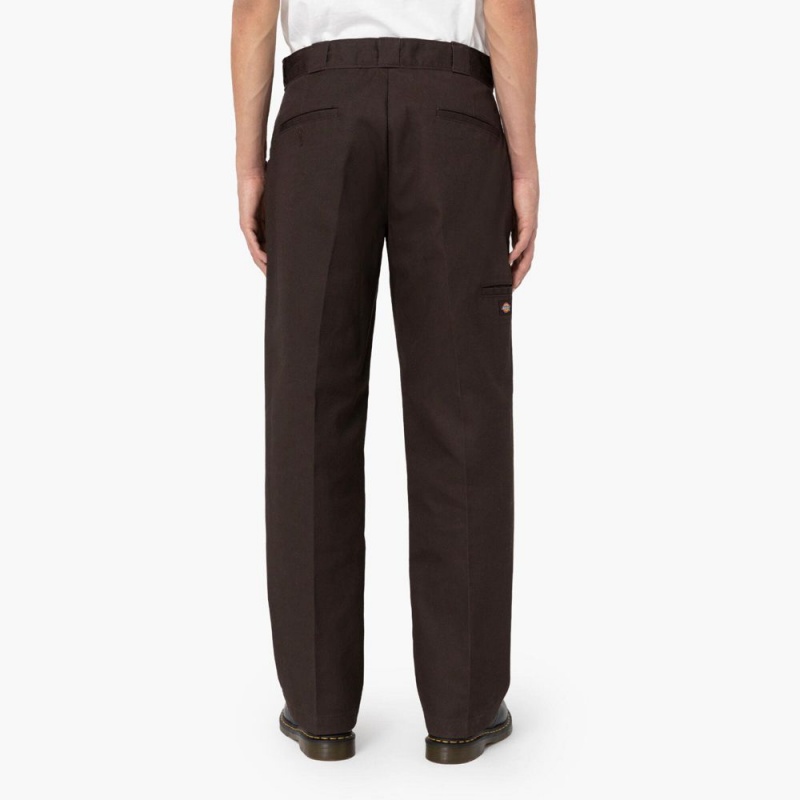 Brown Men's Dickies Loose Fit Double Knee Work Pants | ANO174259