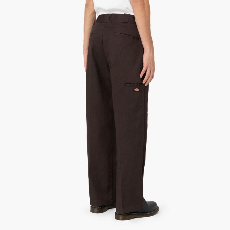 Brown Men's Dickies Loose Fit Double Knee Work Pants | ANO174259