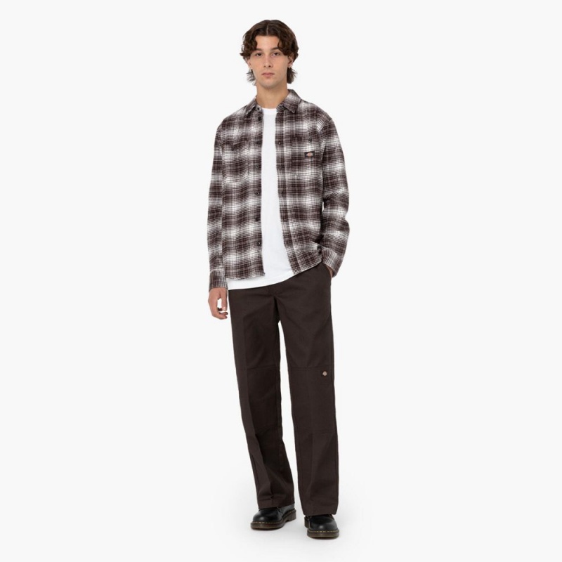 Brown Men's Dickies Loose Fit Double Knee Work Pants | ANO174259