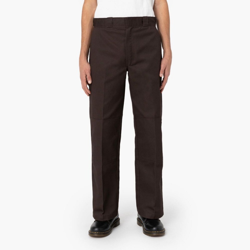 Brown Men\'s Dickies Loose Fit Double Knee Work Pants | ANO174259