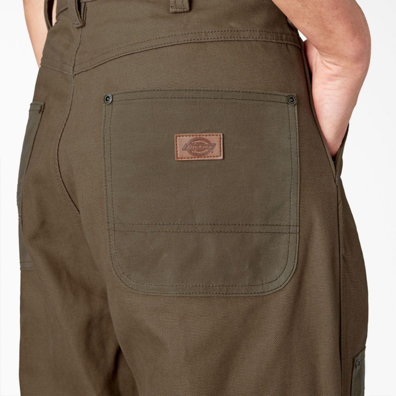 Brown Men's Dickies Lucas Waxed Canvas Double Knee Pants | ZUF045869