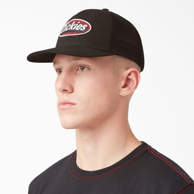 Brown Men's Dickies Patch Logo Trucker Cap | SCR326809