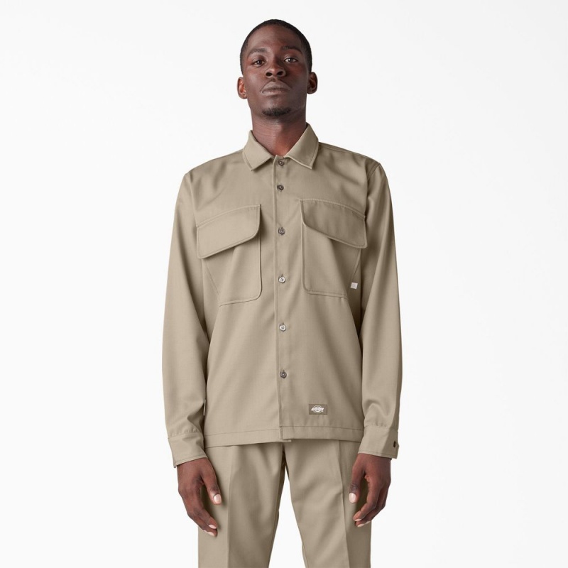 Brown Men's Dickies Premium Collection Boxy Shirt | HNK207365