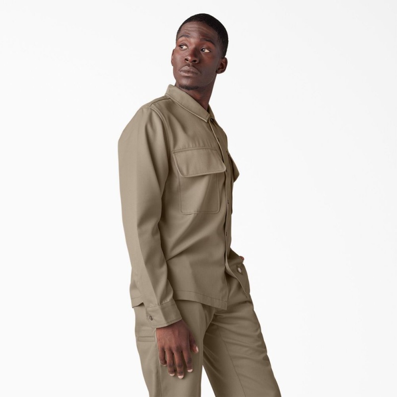 Brown Men's Dickies Premium Collection Boxy Shirt | HNK207365