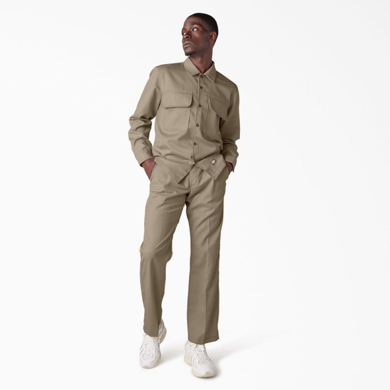 Brown Men's Dickies Premium Collection Boxy Shirt | HNK207365