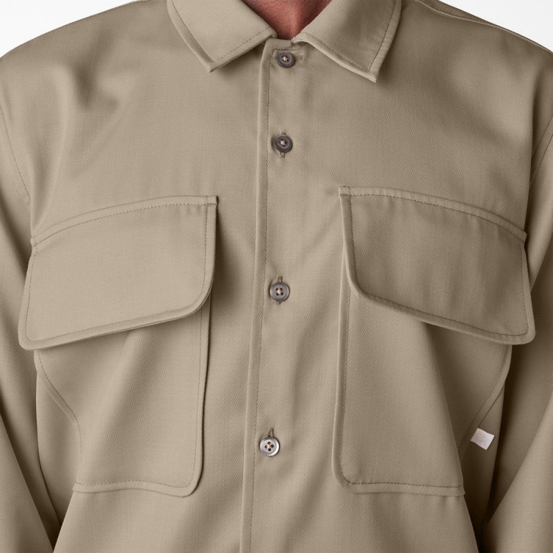 Brown Men's Dickies Premium Collection Boxy Shirt | HNK207365