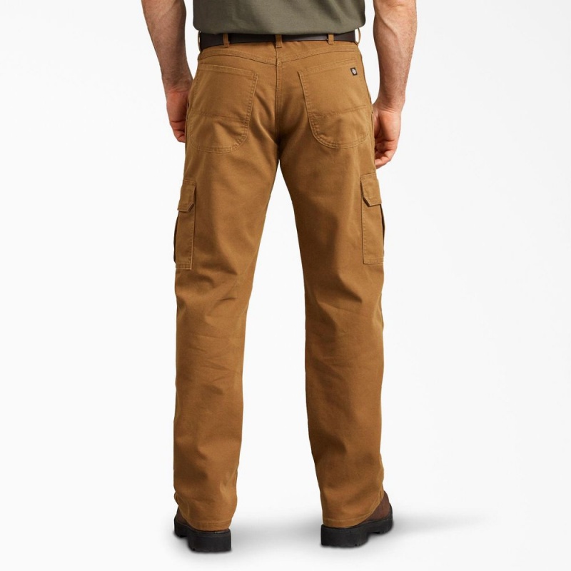 Brown Men's Dickies Regular Fit Duck Cargo Pants | GES590748