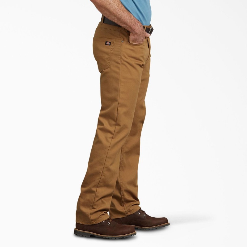 Brown Men's Dickies Regular Fit Duck Pants | FQV179604