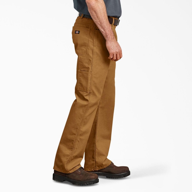 Brown Men's Dickies Relaxed Fit Duck Carpenter Pants | OIC145309