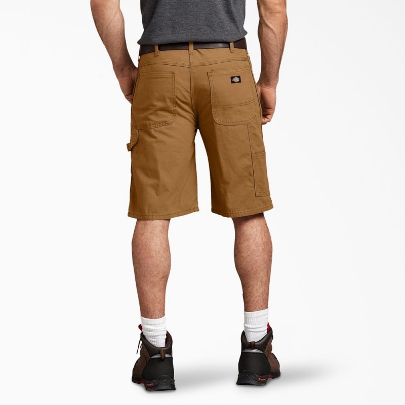 Brown Men's Dickies Relaxed Fit Duck Carpenter Shorts | VKW904617